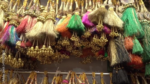 Traditional Punjabi Paranda – a colorful hair accessory used by women in Punjab, India.
