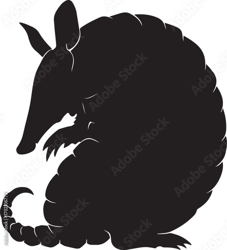 Elegant armadillo silhouette for design applications