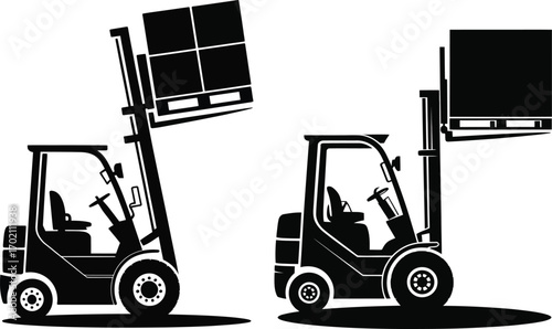  Forklift with Pallet Vector Icon
