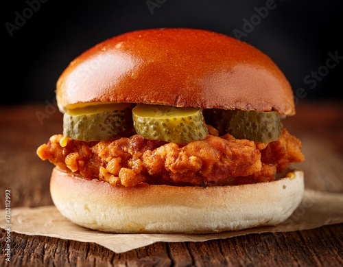 nashville hot chicken slider with pickles