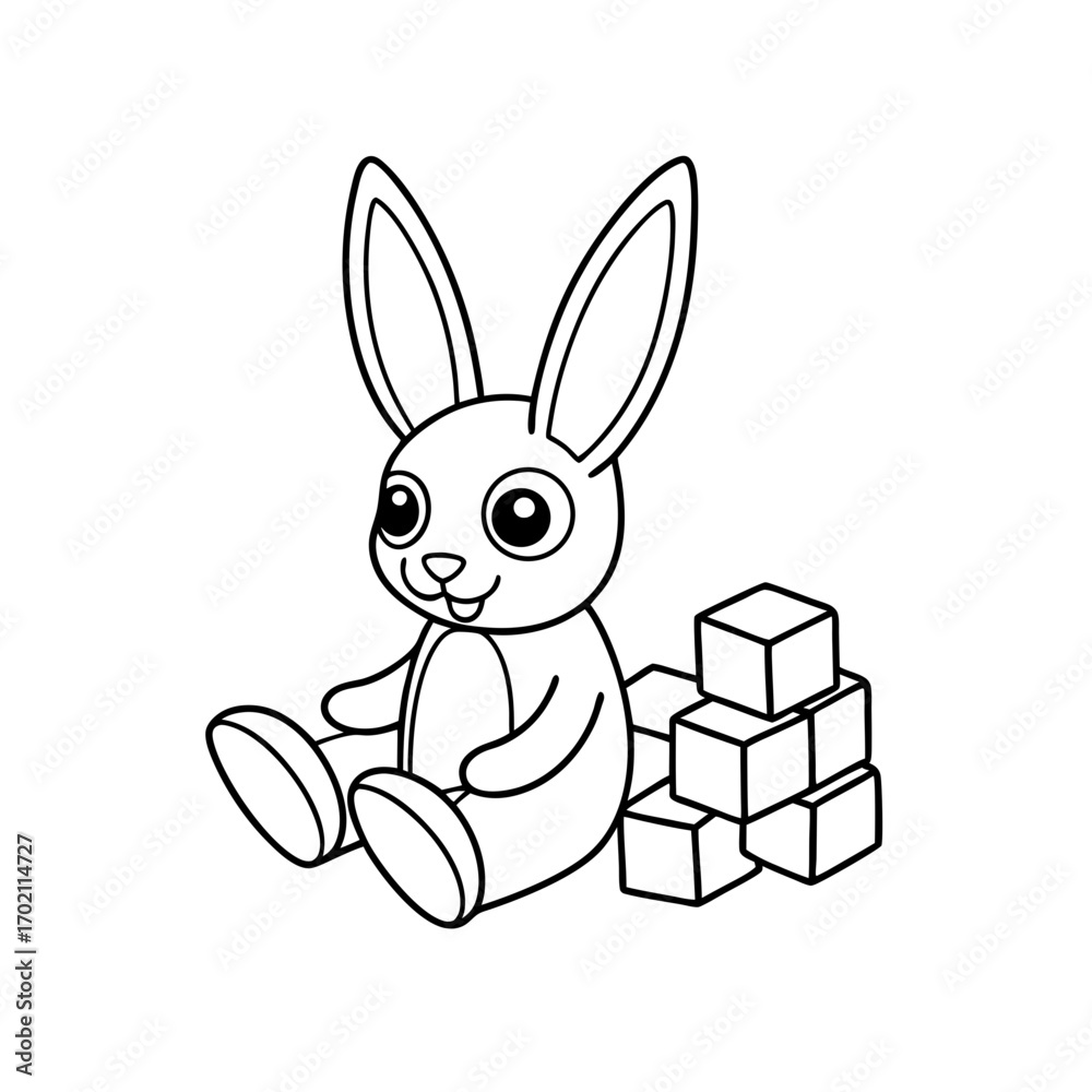 Obraz premium Chick Blowing Bubbles Coloring Page