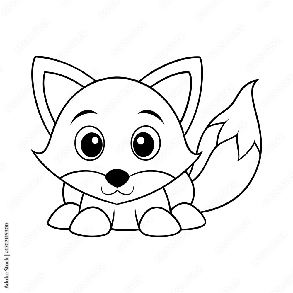 Obraz premium Fox Playing Hide and Seek Coloring Page