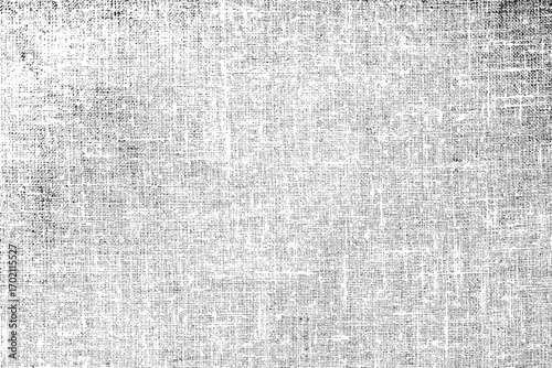 Distressed Grunge Texture Overlay, Abstract Dirty Canvas Background, Worn Vintage Fabric Surface, Black and White Grainy Pattern