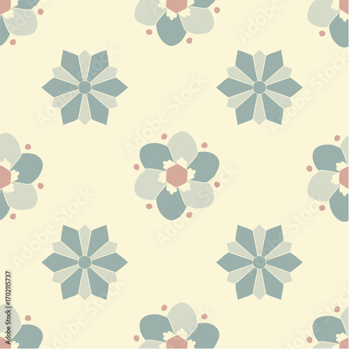 Vector Seamless Pattern with floral and plant themes
