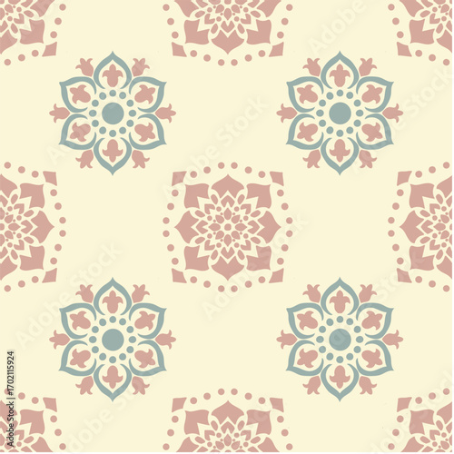 Vector Seamless Pattern with floral and plant themes
