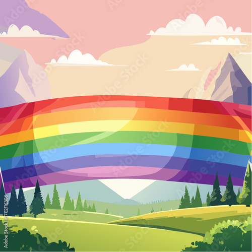 Drapeau LGBT en pleine nature, militantisme, diversité, liberté