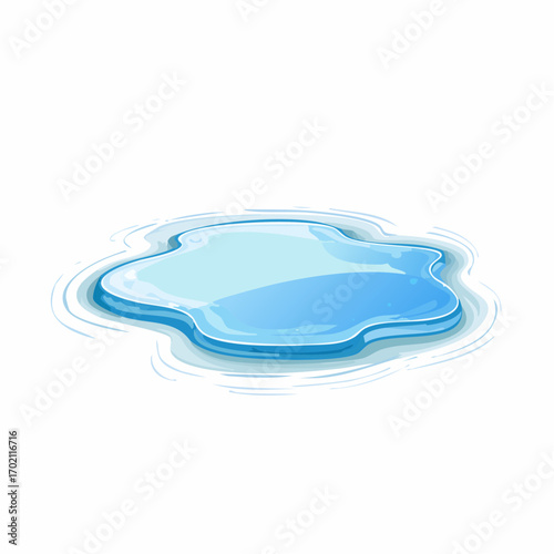 Flaque d'eau, arrière plan blanc uni