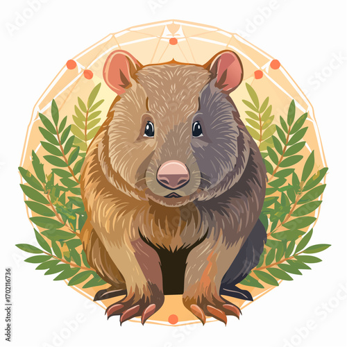 Adorable wombat, mammifère, vue de face