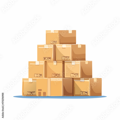 Pile de cartons, colis