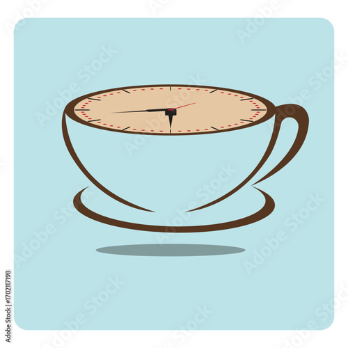 Coffee cup with clock inside