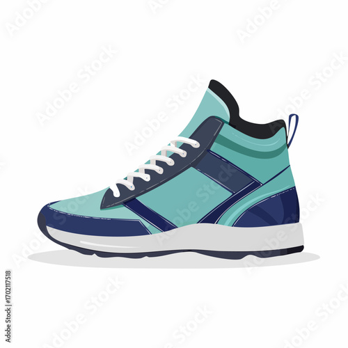Jolie basket bicolores, montantes, arrière plan blanc 