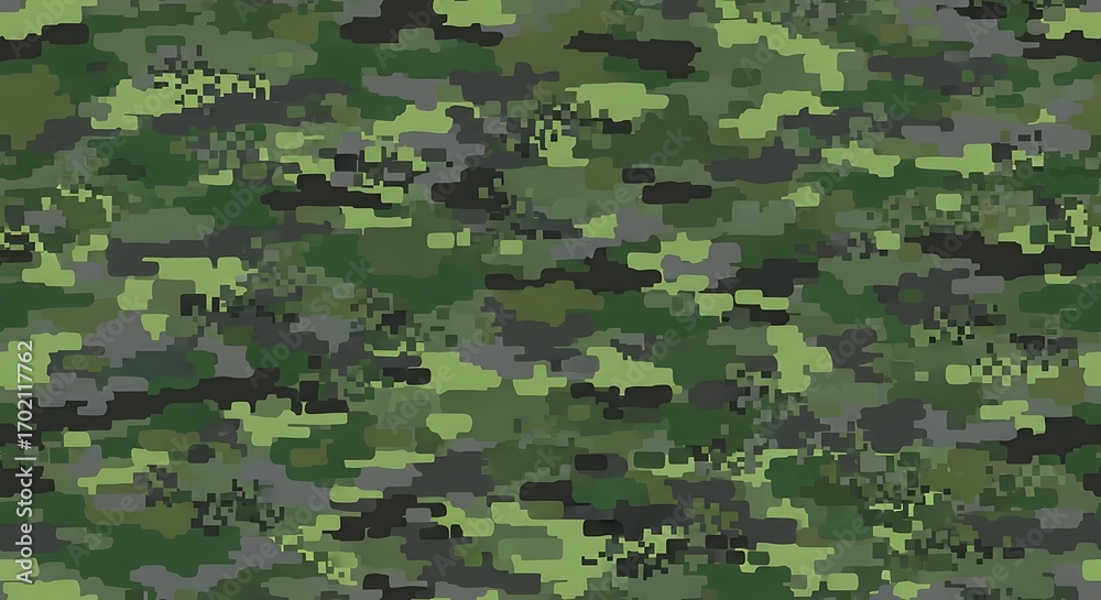 Fototapeta premium Camouflage Pattern Green Digital Abstract Texture.