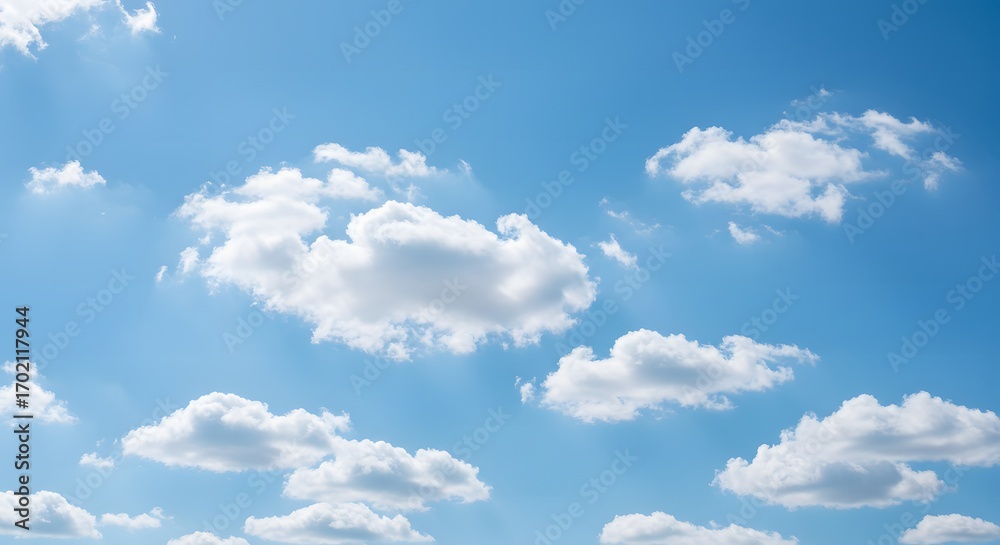 Fototapeta premium clear blue sky background with fluffy white clouds