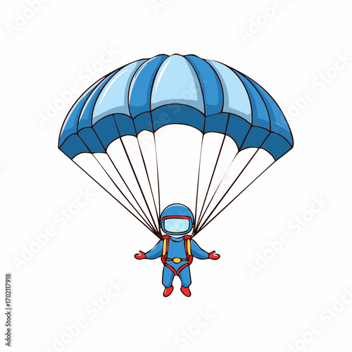 Parachutiste, fond blanc