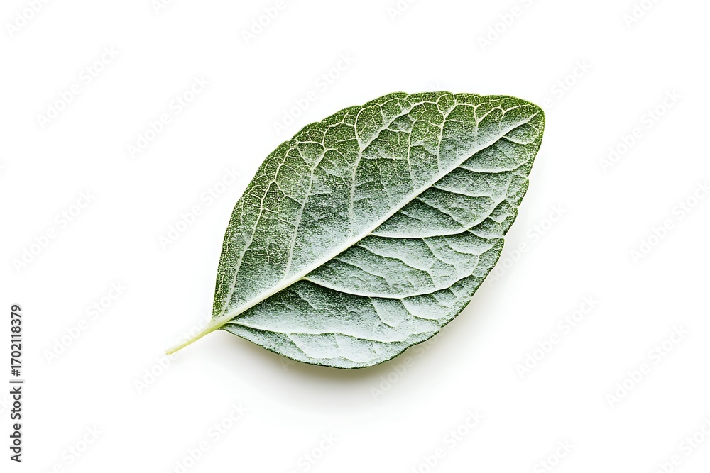 Obraz premium A delicate thyme leaf shown isolated on a clean background.
