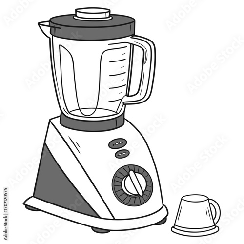 Blender Machine Illustration for Kitchen Appliance Design
