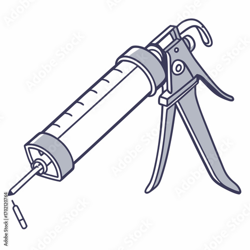 Caulking gun illustration showing sealant dispensing