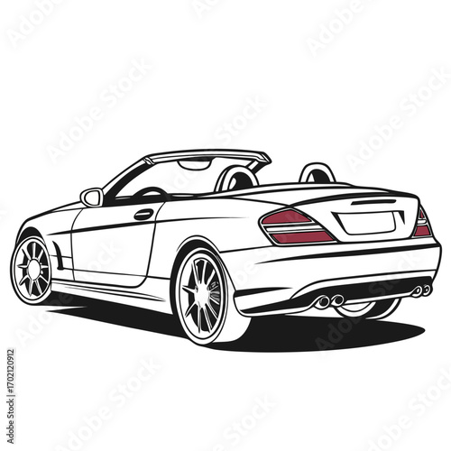 Stylish Convertible Car Illustration on White Background