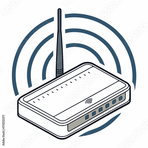 Modern Wi-Fi Router Emitting Strong Wireless Signals for Seamless Internet Connectivity and Network Access