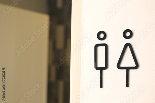 Male and female restroom signs