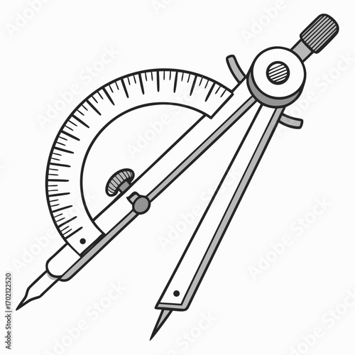 Compass and Protractor Essential Tools for Geometry and Design