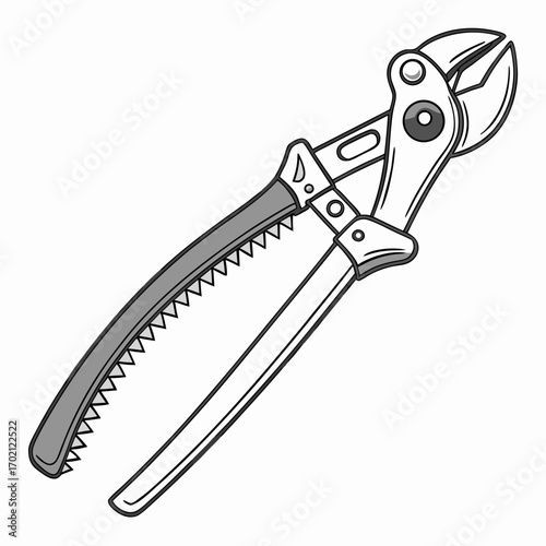 Detailed Illustration of Pliers for Industrial and Construction Use