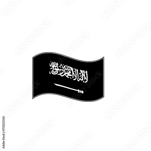 saudi flag illustration on white background