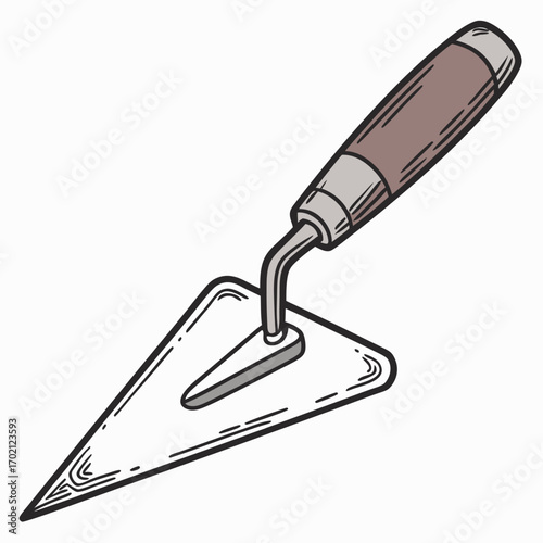 Classic pointed hand trowel with ergonomic handle, a versatile building and gardening tool