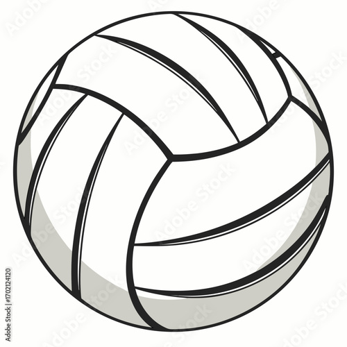 Monochrome volleyball ball sport equipment vector illustration