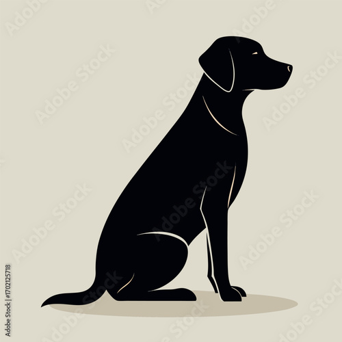 a-striking-black-silhouette-of-a-labrador-retrieve.eps