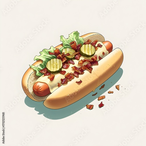 Wallpaper Mural hot dog with ketchup and cheeze Torontodigital.ca