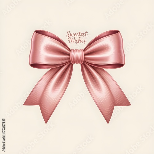 Wallpaper Mural pink bow with ribbon Torontodigital.ca