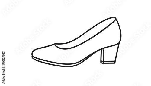 Simple line drawing of a classic woman's heeled shoe, showcasing a side profile view.