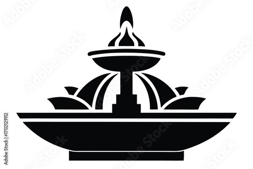 fountain icon black and white silhouette