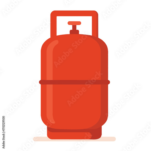 Red Gas Cylinder Icon Isolated on White Background