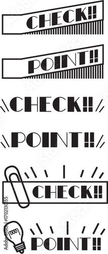 Check!! & Point!! Icon (monochrome) – 資料用チェック&ポイントマーク アイコン(モノクロ)