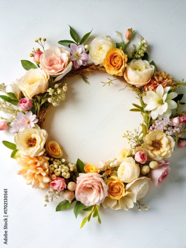 custom made wallpaper toronto digitalDelicate pink watercolor floral wreath with pastel colors and soft petals