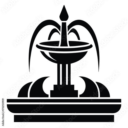 fountain icon black and white silhouette