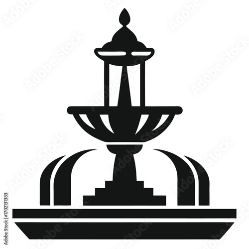 fountain icon black and white silhouette