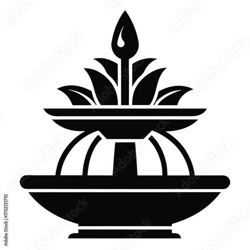 fountain icon black and white silhouette