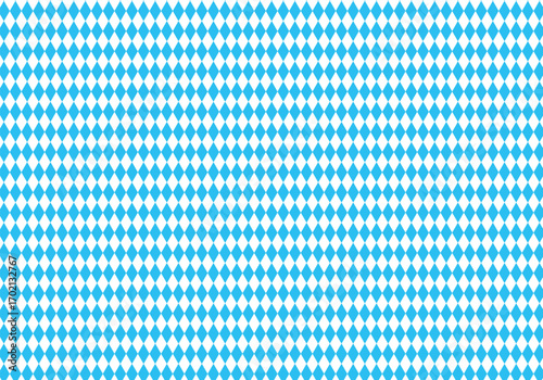 Seamless Bavarian blue and white diamond checkerboard pattern vector, Oktoberfest festival fabric and wallpaper background.