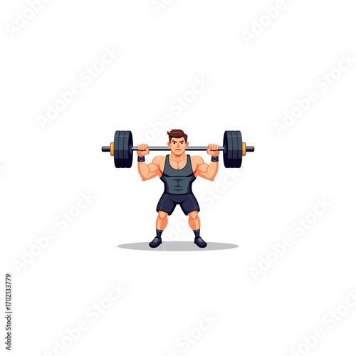 man lifting weights