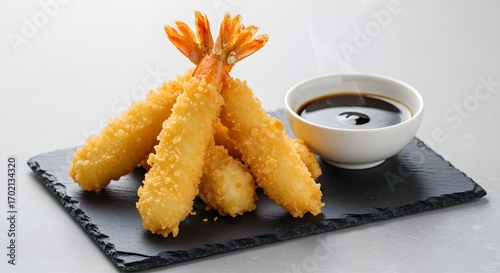 Fried shrimp with dipping sauce