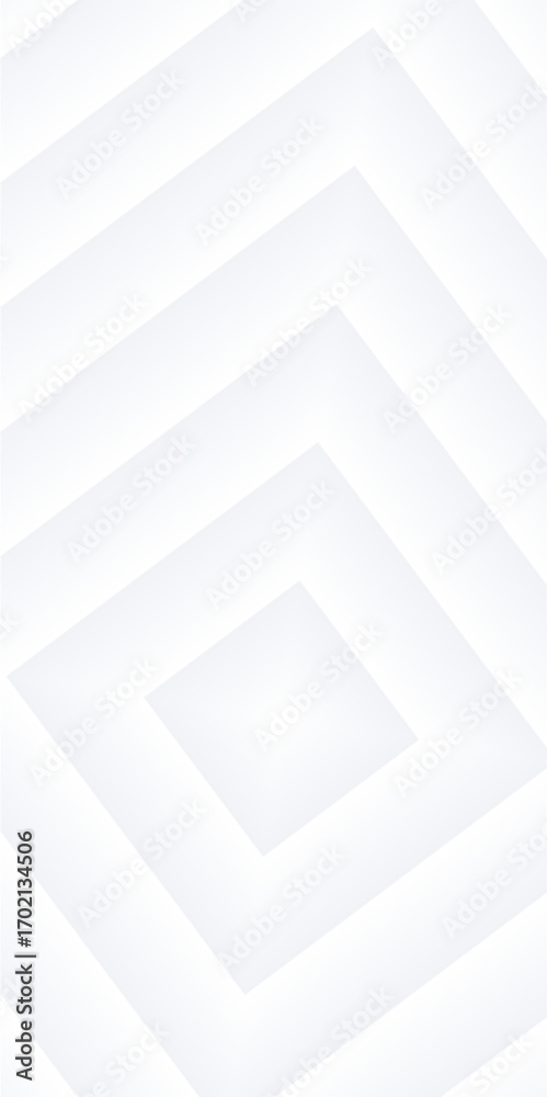 Fototapeta premium An abstract white geometric pattern composed of layered rhombuses and chevrons creating a subtle dimensional effect perfect for minimalist design.