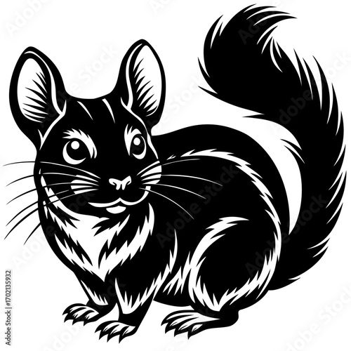 Chinchilla silhouette design on white background
