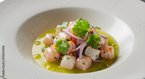 Seafood ceviche dish appetizer