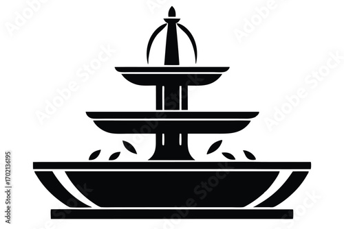 fountain icon black and white silhouette