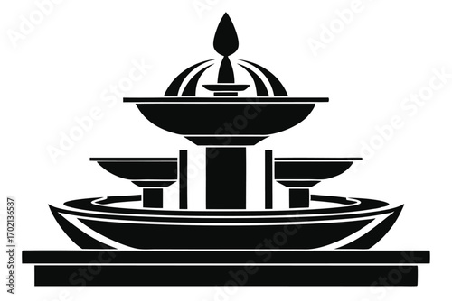 fountain icon black and white silhouette