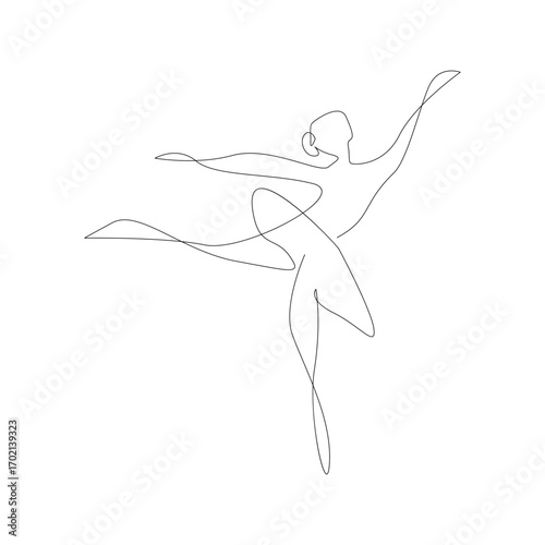 Ballerina Single Line Art Design