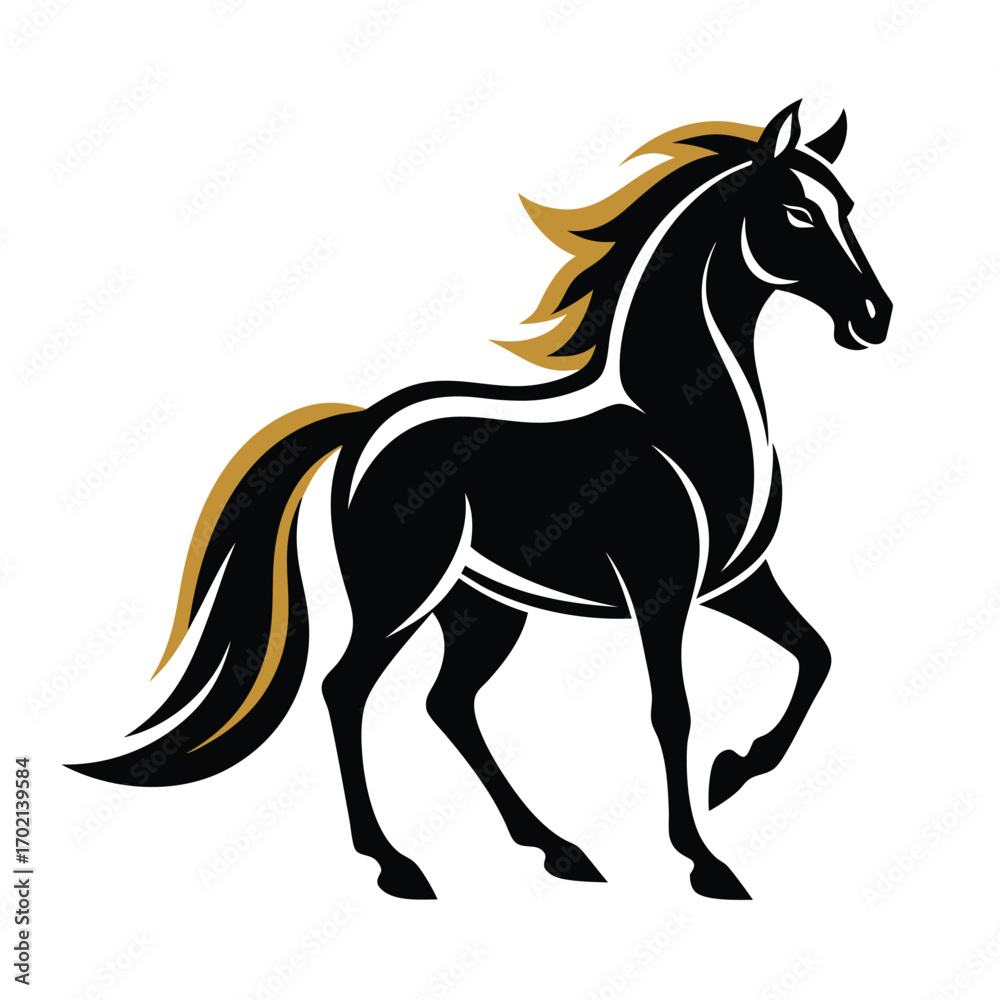 Obraz premium horse silhouette isolated on white